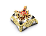 Decorative Trinket Box with Butterfly as Broach. Unique Design with Austrian Crystals & Enamel