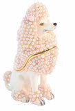 Poodle Delight Trinket Box. Hand Set Faux Pearls