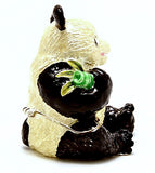 Panda with Bamboo Trinket Box. Collectable Item Made with Austrian Crystals