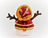 Bejeweled Snowman Trinket Box. Beautifully Made with Austrian Crystals