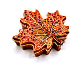 Handmade Maple Leaf Trinket Box. Made with Enamel & Austrian Crystals with Gold Plating