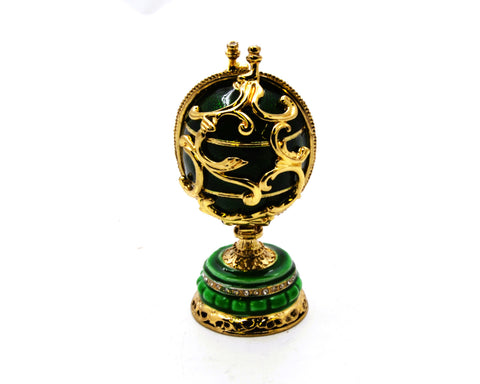 Decorative Egg Trinket Box with Flower Basket. Beautifully Made by Hand