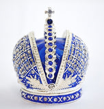 All Jeweled  Crown Trinket Box Handmade with Austrian Crystals & Enamel