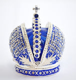 All Jeweled  Crown Trinket Box Handmade with Austrian Crystals & Enamel