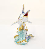 Marlin Fish Trinket Box. Very Detailed with Austrian Crystals