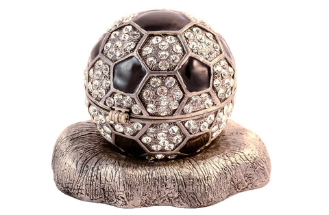 Soccer Ball Trinket Box with Austrian Crystals