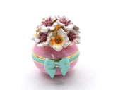 Decorative Flower Trinket Box. Hand Crafted with Austrian Crystals & Enamel with Lots of Details