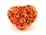 Bejeweled Heart Trinket Box with Faux Pearls, Austrian Crystals & Enamel