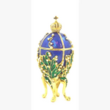 Timeless Lily of the Valley Egg Trinket Box Hand Crafted with Austrian Crystals