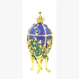 Timeless Lily of the Valley Egg Trinket Box Hand Crafted with Austrian Crystals