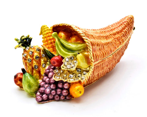 Hand Crafted Cornucopia Trinket Box