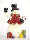Snowman with Gifts Trinket Box Made with Austrian Crystals Enamel