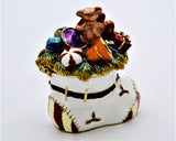 Bejeweled Christmas Boot with Gifts Trinket Box. Hand Detailed with Austrian Crystals