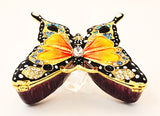 Butterfly Trinket Box with multiple Coloration. Beautiful Enamel & Austrian Crystals