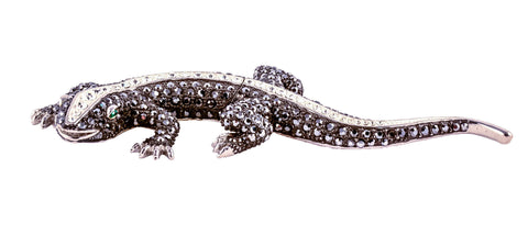 All Jeweled Lizard Trinket Box. Hand Set Austrian Crystals
