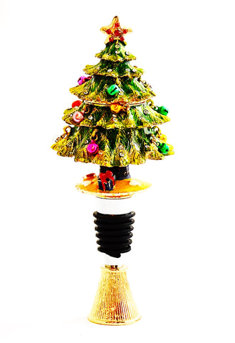 Christmas Tree Trinket Box Bottle Stopper with Display Stand