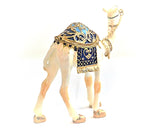 Petite Standing Camel Trinket Box. White Enamel with Blue Saddle & Austrian Crystals
