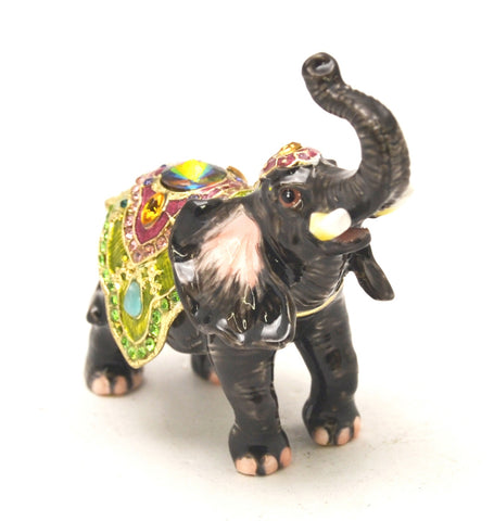 Bejeweled Elephant Trinket Box Made with Austrian Crystals