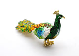 Jeweled Peacock Trinket Box. Beautifully Made with Austrian Crystals