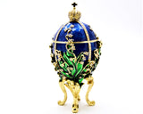 Timeless Lily of the Valley Egg Trinket Box Hand Crafted with Austrian Crystals