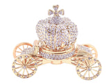 Cinderella Crown Carriage Trinket Box. Hand Set Austrian Crystals Gold Plating