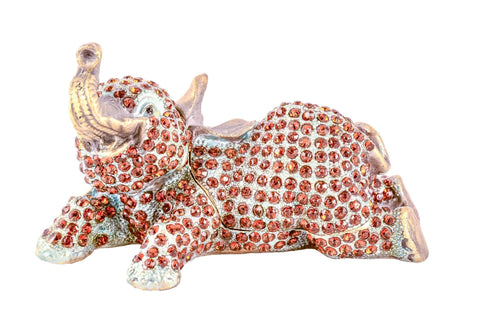 Elephant Laying Down Trinket Box
