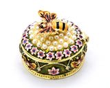 Decorative Bumble Bee on Floral Trinket Box
