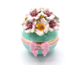 Decorative Flower Trinket Box. Hand Crafted with Austrian Crystals & Enamel with Lots of Details