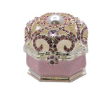 Jeweled Octagonal Shape Ring Trinket Box with Austrian Crystals