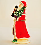 Big Santa Claus with Gifts Trinket Box Made with Austrian Crystals
