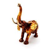 Bejeweled Elephant Trinket Box with Brown Enamel & Austrian Crystals