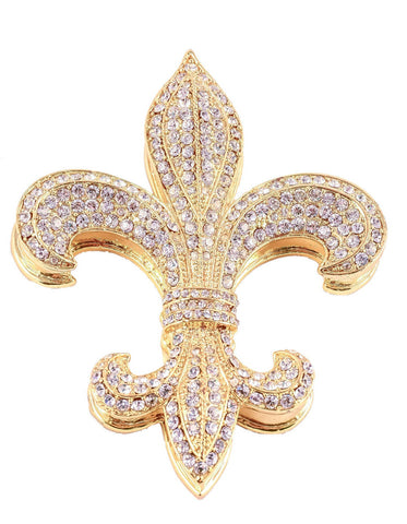 Fleur De Lies Trinket Box with Hand Set Austrian Crystals