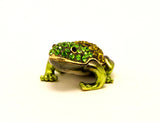 Small All Jeweled Frog Trinket Box. Hand Set Austrian Crystals & Enamel