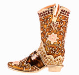Cowboy Boot Trinket Box Hand Detailed with Austrian Crystals