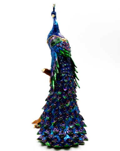 Tall Peacock on Branch 7.25 x 10 x 4