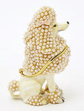 Poodle Delight Trinket Box. Hand Set Faux Pearls