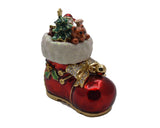Christmas Boot Box with Enamel & Gold Plating with Austrian Crystals