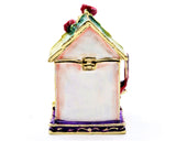 Small Cardinal Birdhouse Trinket Box. Very Detailed with Austrian Crystals
