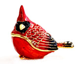 Small Cardinal Trinket Box. Red Enamel with Austrian Crystals