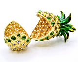 Large Pineapple Trinket Box with Hand Set Austrian Crystals