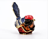 Colorful Sparrow Bird Trinket Box Beautifully Made with Austrian Crystals