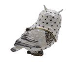 Wise Owl Trinket Box with White Enamel with Austrian Crystals