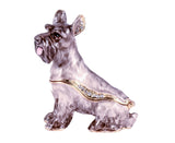 Schnauzer Dog Trinket Box Handmade with Austrian Crystals