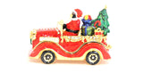 Santaclause in Car Trinket Box Made with Austrian Crystals & Red Enamel