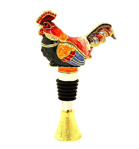 Sitting Rooster Box Wine Bottle Stopper