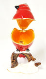 Big Cardinal on Br Trinket Box. Red Enamel with Austrian Crystals