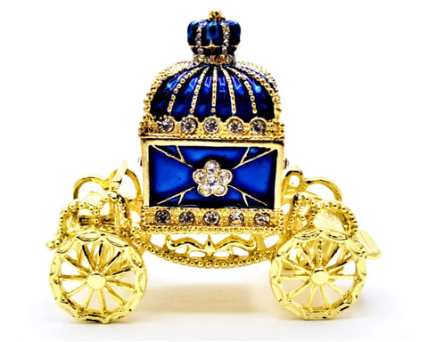 Jeweled Stagecoach Trinket Box Made with Enamel & Austrian Crystals