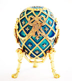 Classic Faberge Style Egg Trinket Box Made with Austrian Crystals & Enamel