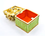 Jeweled Floral Trinket Box with Butterfly. Beautifully Made with Austrian Crystals & Enamel