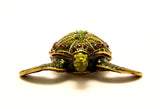 Green Sea Turtle Trinket Box Made with Austrian Crystals
